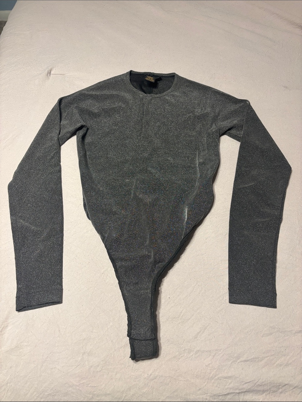 Donna Karan gray polyester, nylon & spandex bodysuit